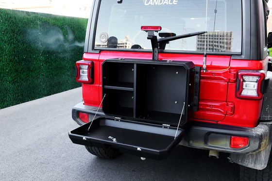 الصندوق القابل للقيام به من قبل OEM / ODM 700X450X317mm صندوق تخزين بوابة الذيل من الألومنيوم لسيارة جيب رانجلير JL JK