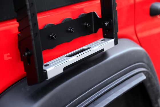 أسود 4x4 أوفرويد الملحقات Wrangler JL سقف السيارة رف معدني مثبت سلم جانب واحد للجيب