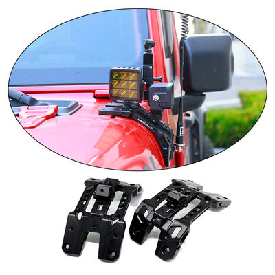 سبيكة الألومنيوم A Pillar Light Bracket السوداء Jeep Jl A Pillar Light