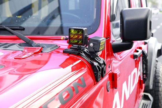 سبيكة الألومنيوم A Pillar Light Bracket السوداء Jeep Jl A Pillar Light