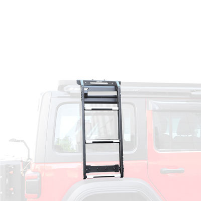 SUS304 4x4 ملحقات أوفرويد Wrangler JL أسود سقف السيارة رف مثبت سلم جانبي معدني للجيب