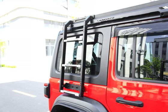SUS304 4x4 ملحقات أوفرويد Wrangler JL أسود سقف السيارة رف مثبت سلم جانبي معدني للجيب