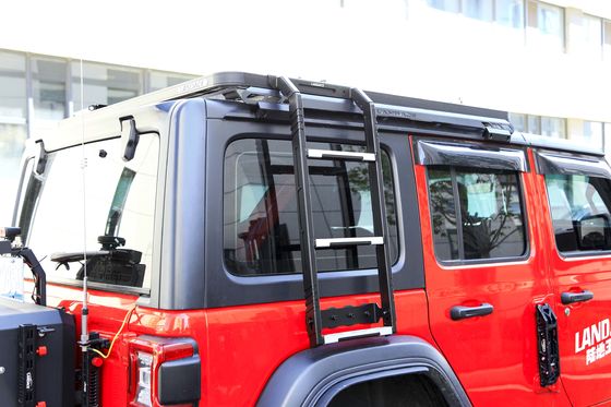 SUS304 4x4 ملحقات أوفرويد Wrangler JL أسود سقف السيارة رف مثبت سلم جانبي معدني للجيب