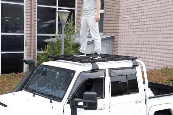 أسود خارج الطريق لاند كروزر 79 السلسلة مسطحة الألومنيوم سبائك 4X4 عالمية سقف السيارات رفات لتويوتا