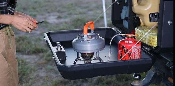 صندوق تخزين الباب الخلفي من الألومنيوم على الطراز الطويل للجيب رانجلر للأداء