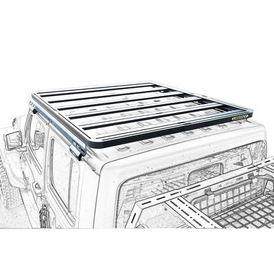 سقف جبل 4X4 خارج الطريق رف الفولاذ ل Wrangler 2010-2018 SUS304 سبيكة الألومنيوم 6063-T6