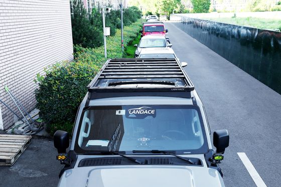 شعار لانداس 4x4 السيارات الملحقات الخارجية الألومنيوم الهواء الشاشة السقف رف الوعاء منصة الأمتعة دعامة للدبابة 300 أسود