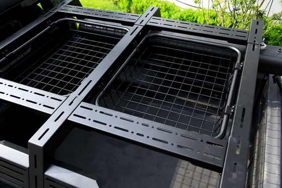 خارج الطريق 4X4 سبيكة الألومنيوم شحن رول بار سقف قابل للتعديل للشاحنة سرير رف