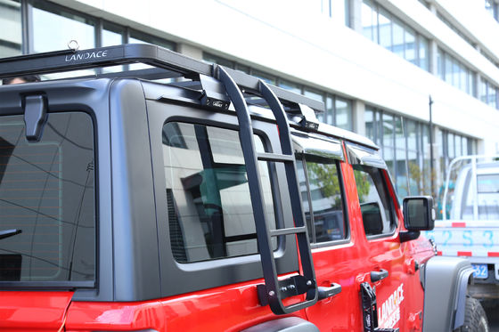 منصة رف سقف السلم الجانبي المباشر لـ Jeep Wrangler JL الطراز المخصص الطلاء البولود الأسود