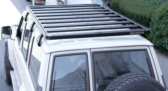 عربة سيارات SUV بار 4x4 الفولاذ العالمي الألومنيوم الصندوق الأسود التعبئة رف السقف لY60